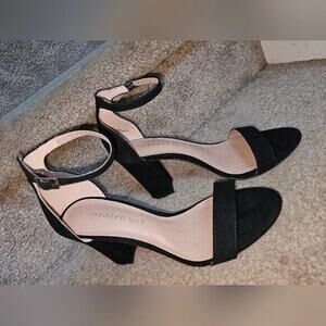Madden Girl Beela Women's Size 7 Black High Heel Ankle Strap Sandal Dress Shoes